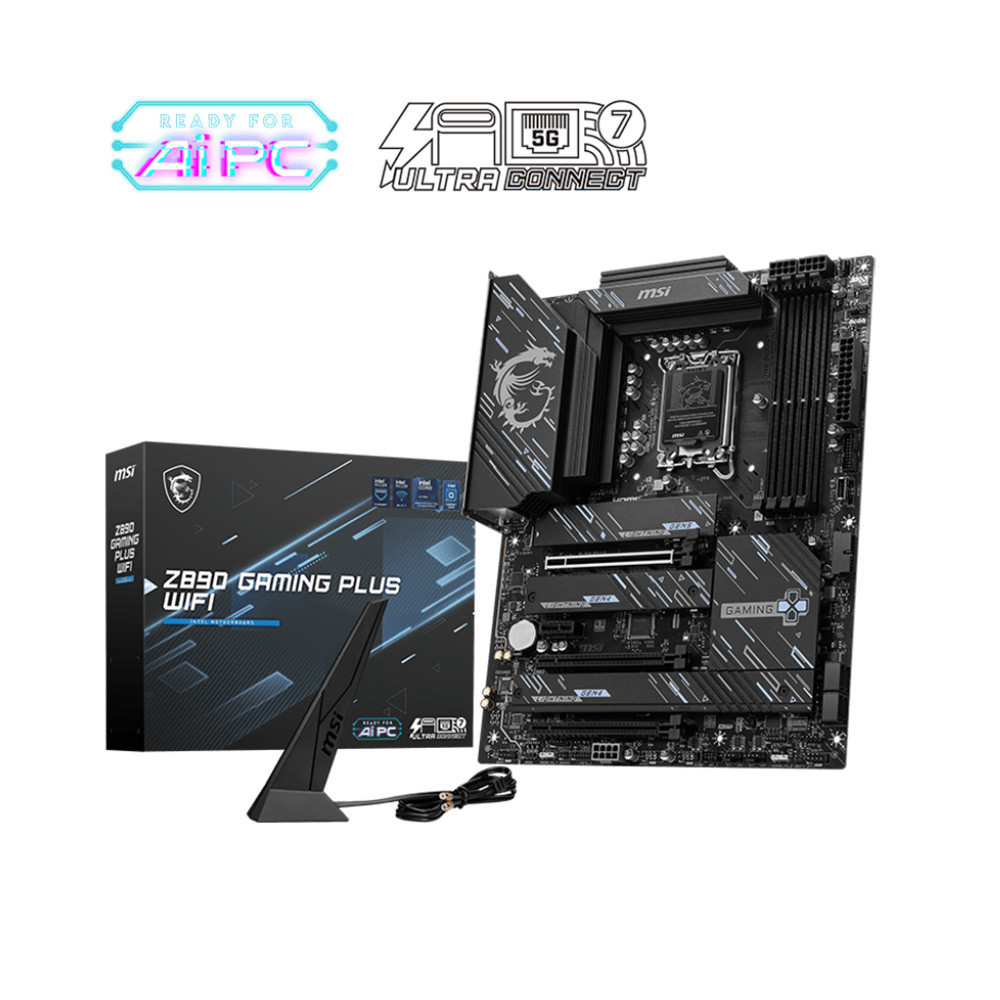 Mainboard MSI Z890 GAMING PLUS WIFI (Intel Z890/ Socket 1851/ ATX/ 4 khe ram/ DDR5/ 5Gbps LAN)