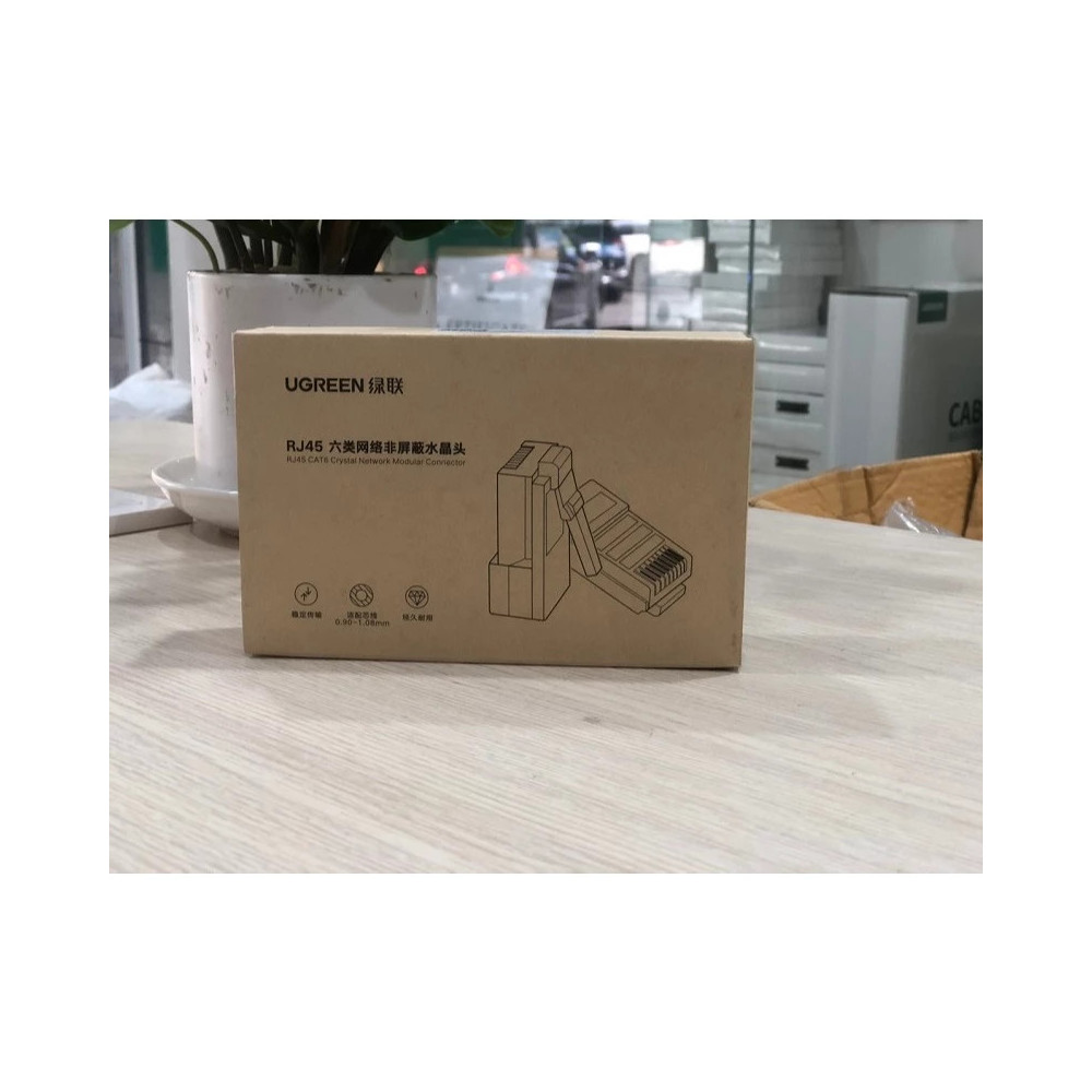 Hạt mạng (Connector) RJ-45 Cat6 (100 hạt mạng/túi) Ugreen