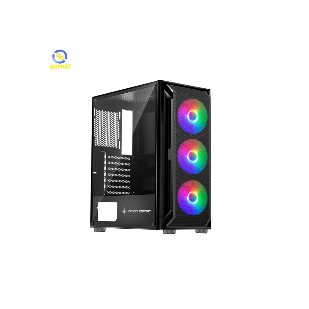 Vỏ Case KENOO ESPORT AF302 - 3F - Mầu Đen (ATX/ 3 Fan RGB)