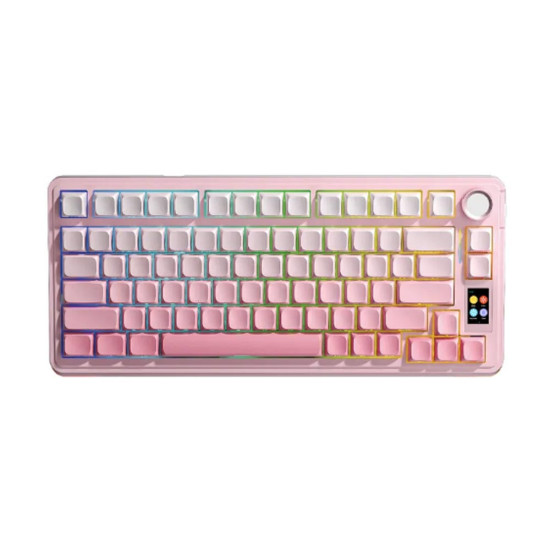 Bàn phím cơ Aula 3 MODE S75 PRO màu Hồng gradient Grey Wood V3 Switch